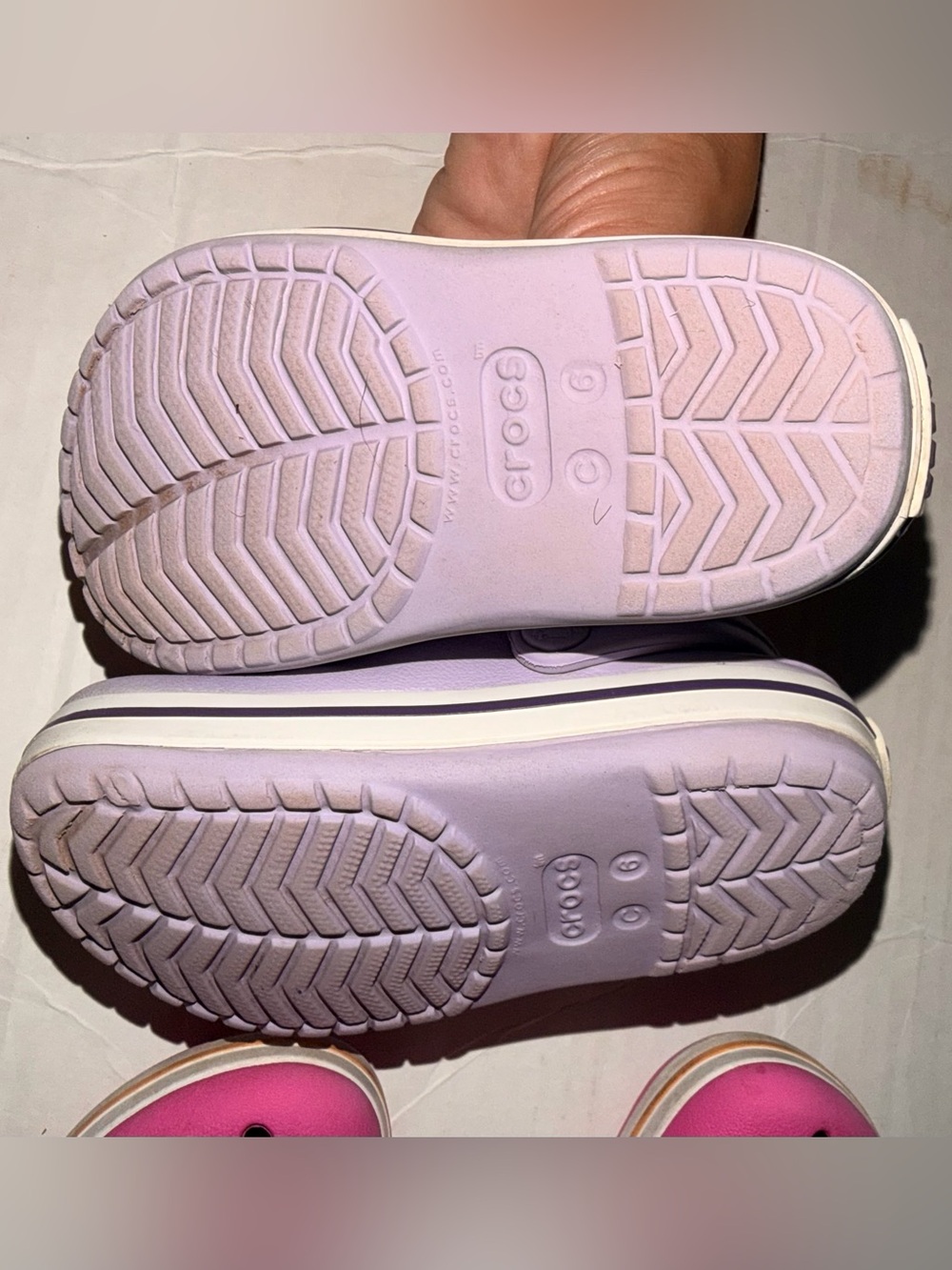 CROCS Classic Clog Bundle Girls C6 | Pink & Lavender | Toddler Size 6 | 2 Pairs - Picture 5 of 5